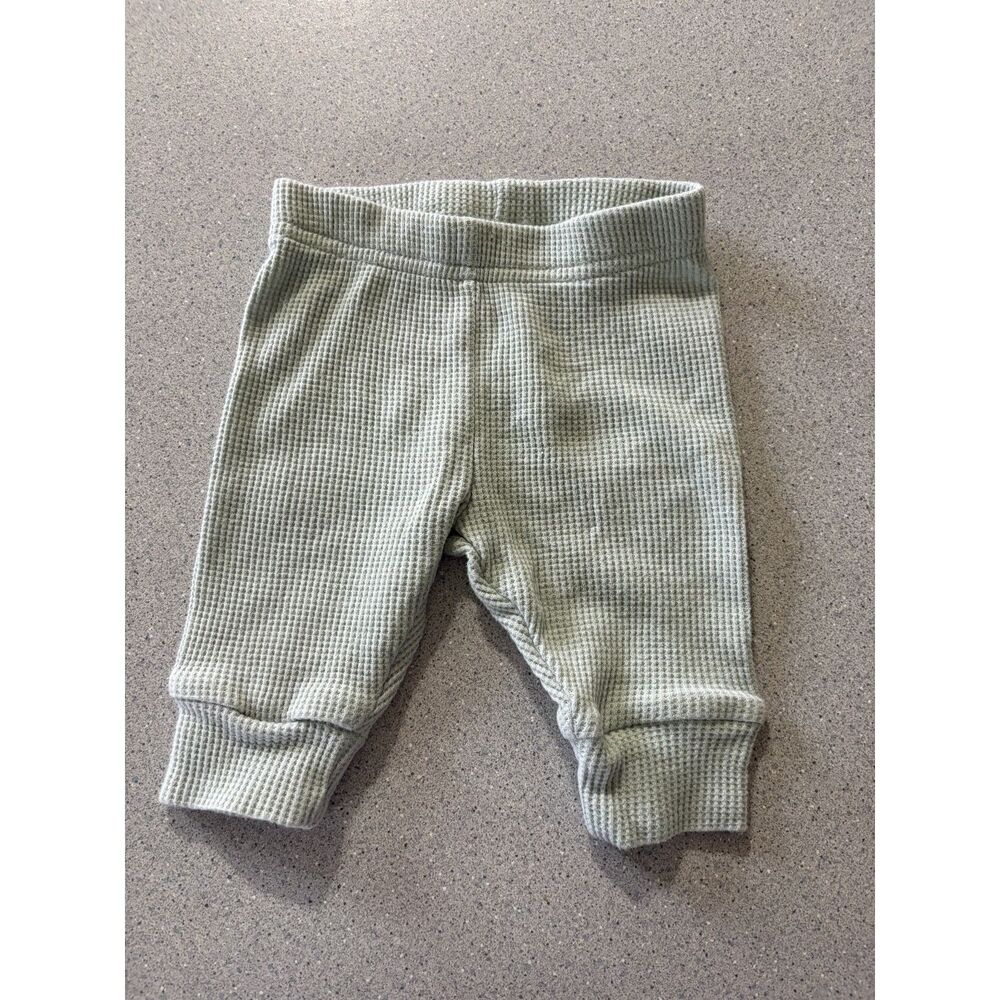Carter's Sage Green Waffle 2 Piece Set with Fold Over Mittens Size: 3 Months - Picture 5 of 7